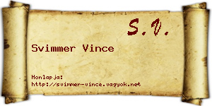 Svimmer Vince névjegykártya